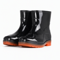 Bottes de pluie basses pour hommes fabriquées en PVC, imperméables, antidérapantes, résistantes à l'usure, doublure en fourrure artificielle, toutes saisons, sécurité