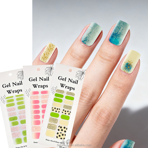 Five & Ten GMPC/Sedex/ISO/EUDR Vente en gros de bandes de gel pour nail art sans UV avec feuille métallique et paillettes, bandes de gel imperméables pour <span class=keywords><strong>ongles</strong></span> - Product Image 1