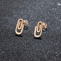 Boucles d'oreilles créatives en forme de trombones en acier inoxydable Shuangshuo pour femmes, accessoires de bijoux tendance pour fêtes et mode, pour filles