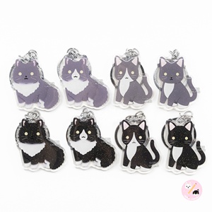 OEM Odm อะนิเมะ แมวสีดำในชุดทักซิโด้ อะคริลิค PET ลายการ์ตูนชิบิ สัตว์น่ารัก สำหรับคนรักงานศิลปะ ประดับกลิตเตอร์ น่ารัก คาวาอิ ลูกแมวน่ารัก  Loss <span class=keywords><strong>Me</strong></span> - Product Image 2