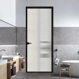 Ducha deslizante de cristal esmerilado para Interior de baño, cristal sólido para puerta de habitación