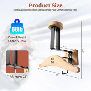 Nouveau support mural robuste en métal pour casque de sécurité, casque de <span class=keywords><strong>moto</strong></span> et casquette - Product Image 2