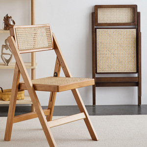Bán buôn khách sạn tiết kiệm không gian ăn uống Ghế gấp mây gỗ tổ chức sự kiện gấp ngoài trời tiệc cưới ghế - Product Image 3