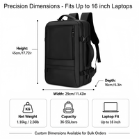 Sac à dos décontracté multifonctionnel en tissu Oxford 44L grande capacité, durable, étanche, avec fermeture éclair extensible et port USB pour ordinateur portable – Vente en gros