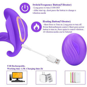 착용 가능한 진동 딜도, 개인 부위 자극용 항문 플러그, 클리토리스 자극, 가열 기능, 나비 모양 여성용 섹스 토이, 리모컨 포함 - Product Image 6
