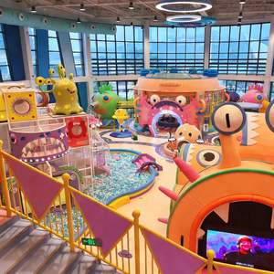 Parc de trampolines pour enfants avec zones de saut, d'<span class=keywords><strong>escalade</strong></span>, de jeux, piscine à balles et cubes de mousse - Product Image 1