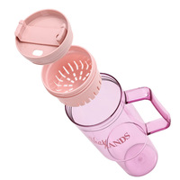 Tasse de paille en plastique écologique de grande capacité de style coréen avec pailles à boire directes pour les filles de sports de plein air allant au lave-vaisselle