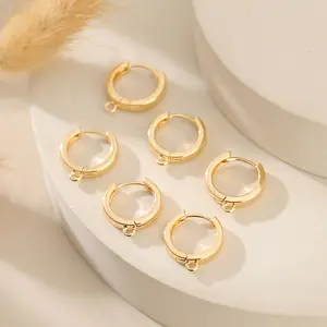 耳环W/Loop欧美风格真金铜饰品饰品精致简单耳扣
