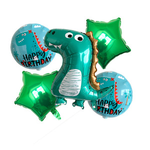 Nouvel ensemble de ballons en aluminium motif dinosaure mignon et animaux de la jungle pour décorations de fête d'<span class=keywords><strong>anniversaire</strong></span> et de Noël multi-occasions - Product Image 5