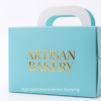 Boîte à gâteau d'anniversaire portable haut de gamme pliable en carton ivoire avec doublure en éponge pour pâtisserie de 4/6/8 pouces