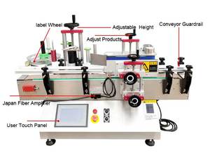 Applicateur automatique <span class=keywords><strong>d</strong></span>'<span class=keywords><strong>étiquettes</strong></span> <span class=keywords><strong>adhésives</strong></span> de bureau de Table étiqueteuse avec imprimante de code de date pour bocaux pour animaux de compagnie bouteille ronde - Product Image 2