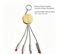 Kabel Charger USB Type-C 4 in 1 Bambu Langsung dari Pabrik, Kabel Data Pengisian Cepat untuk Android dan IOS