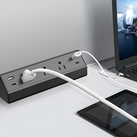 Multiprise de bureau à fixation sur bord de table avec ports de charge USB-C et USB-A PD 20W en alliage d'aluminium