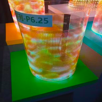 Promotion Écran LED Transparent Flexible Adhésif Intérieur P6.25 P8 P10 pour Fenêtre en Verre, Film LED Transparent Flexible