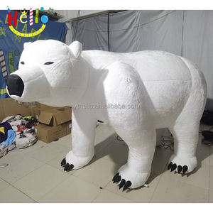 Modelo Inflable de Oso Polar Blanco Peludo, Mascota Inflable para Decoración de Nieve y Hielo - Product Image 6