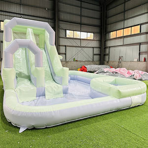 Toboggan aquatique gonflable en PVC pastel, toboggan gonflable, château gonflable avec toboggan - Product Image 3