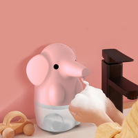 Distributeur de savon mousse sans contact HONGDEC Pink Elephant, distributeur automatique de liquide, en plastique, à poser sur le plan de travail, pour salle de bain