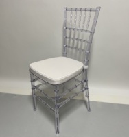Chaise Chiavari empilable en résine PP blanche pour événements extérieurs, mariages, banquets, repas, location