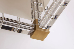 Lámpara colgante geométrica para cocina, farol de hierro forjado de 4 luces, Isla, granja, candelabro de cristal - Product Image 5