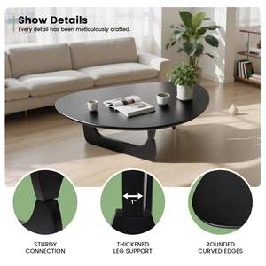 Rắn bằng gỗ hiện đại tam giác Bàn cà phê, độc đáo sôi nổi Bàn cà phê cho phòng khách, hình bầu dục giữa centry không thường xuyên trừu tượng bàn trà - Product Image 3