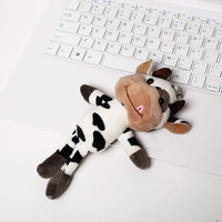 Coolbaby Porte-clés en peluche personnalisable fait main au crochet, jouet vache lesté, mignon, en coton, jouet animal, poupée douce, porte-clés Kawaii