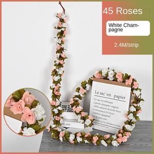 Flores artificiales Seda <span class=keywords><strong>Rosa</strong></span> Vides Plantas verdes Puerta Cabeza Boda Decoraciones para el hogar Decoraciones para el techo - Product Image 6
