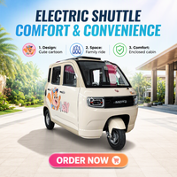 Voiture électrique familiale à trois roues entièrement fermée pour 4 passagers, petite voiture électrique à faible vitesse, idéale pour les trajets quotidiens, le transport des enfants et les déplacements ruraux, batterie 6 kWh