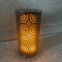 Lampe à flamme LED d'ambiance pour table à manger, classique, noire et blanche, simple, en forme de pétale de fleur, creuse, chaude, étanche IP44, pour extérieur