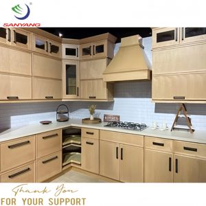 Armoire de cuisine en bois massif teinté érable Meuble d'armoire de cuisine Meuble de cuisine complet de haute qualité à prix abordable - Product Image 2