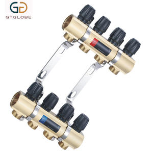 Collettore per Riscaldamento a Pavimento Idronico Radiante in Ottone di Alta Qualità, 1\"X2-8 Vie Flessibile per Sistema di Riscaldamento a Pavimento - Product Image 1