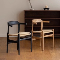 Chaises en rotin minimalistes modernes pour café et restaurant, ensemble de chaises de cuisine de luxe, meubles en bois massif, chaises de salle à manger nordiques