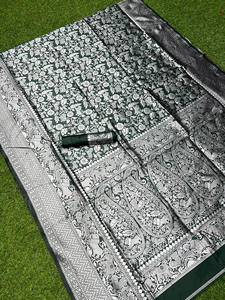 Good Quality <b>Saree</b> Indian Latest Banarasi Soft Silk <b>Saree</b> <b>for</b> Wedding and Party Wear at Wholesale Price From Indian Manufacturer - Product Image 6