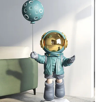 Décoration intérieure d'hôtel, design moderne, statue d'astronaute grandeur nature en résine avec motif animal, à vendre