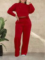 Ensemble de sport décontracté pour femmes, ensemble de sport uni à taille courte pour femmes, ensemble de sport pull-over pour femmes