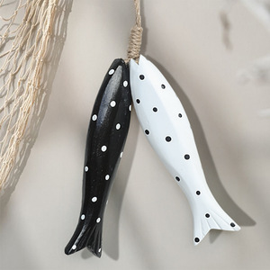 Décorations murales verticales en bois de style méditerranéen moderne, pendentif poisson, pour bar, restaurant, café, ornements artisanaux, <span class=keywords><strong>décoration</strong></span> intérieure - Product Image 2