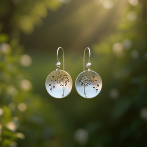 Orecchini Pendenti E2845 in Oro Bianco con Design Vegetale, Stile Vintage, Gioielli di Moda per Donne - Product Image 2