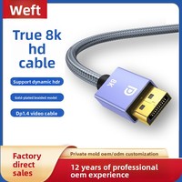 Câble DP haute définition en gros 1.4 pour ordinateur portable, ordinateur de bureau, moniteur, téléviseur, connexion DP haute définition, câble vidéo 8K