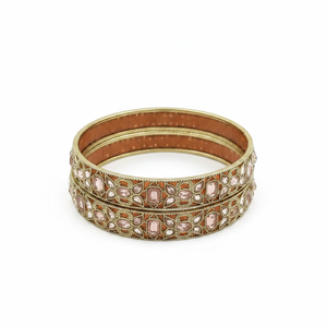 Elegant <b>Gold</b> Plated 11151720LC_2.4 Crystal Bracelets & <b>Bangles</b> <b>Set</b> Luxurious 2.4mm Crystal Stone <b>Bangles</b> - Product Image 2