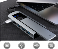 Precio bajo 6 en 1 M.2 SSD HUB USB C Dock Station con función de almacenamiento en disco USB 3,0 tipo C a HDTV Laptop para Macbook Laptop Pc