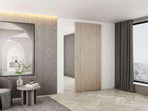 Sistem pintu geser hantu jalur tersembunyi untuk pintu kayu, jalur aluminium - Product Image 4