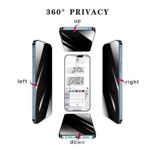 Full Cover Anti Spy 360 Privacy Screen Protector for iPhone 18 Pro Max Privacy Glass iPhone 17 Pro Max Protector 16 15 14 13 12