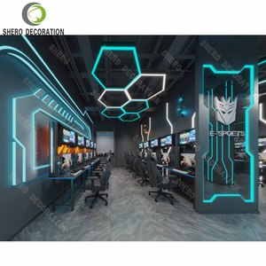 Meubles de magasin de jeux vidéo tendance, comptoir d'exposition personnalisé pour salle d'e-sport avec éclairage LED, design d'intérieur de magasin d'e-sport - Product Image 4