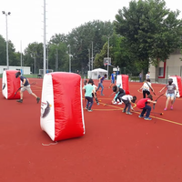 Bâches gonflables de paintball très demandées, hautes, rouges et jaunes, en PVC, écologiques, durables, personnalisables pour le sport