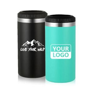 Gobelet isotherme double paroi en acier inoxydable personnalisé de 16 oz, 4 en 1, pour refroidisseur de bouteilles et canettes de bière de 12 oz avec deux couvercles - Product Image 6