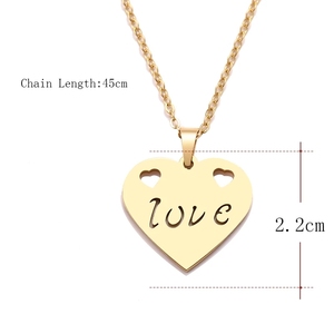 Le donne In acciaio inossidabile cadono innamorati collana con lettera personalizzata con ciondolo Color oro e argento - Product Image 6