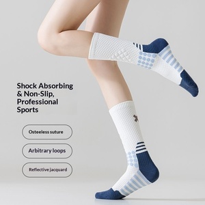 <span class=keywords><strong>Chaussettes</strong></span> <span class=keywords><strong>de</strong></span> cyclisme réfléchissantes à motif géométrique, pour hommes et femmes, tube long, sport, vélo, fitness, compression - Product Image 3