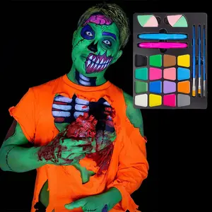 KHY-Kit de pintura facial no tóxica para niños, pintura de maquillaje profesional para Halloween, pastel dividido, gran oferta