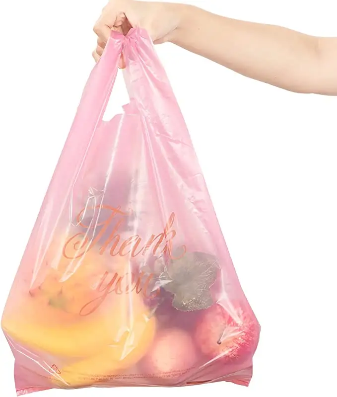 سماد المتاح البلاستيك حقيبة تسوق للتحلل القابلة لإعادة التدوير بولي T حقيبة قميص القميص حقيبة حمل