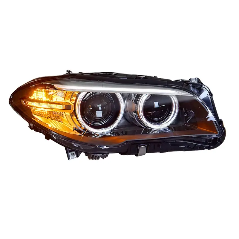 Voor 11-13 Bmw 5 Series Koplampassemblage F18 F19 Retrofit Angel Eye Dagrijdende Led Lens Koplampen