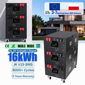 Batterie LiFePO4 Assemblée JK V19 BMS 8000+ Cycles de Vie, Sécurité Optimale, 51.2V 16kWh, 314Ah 330Ah pour Stockage d'Énergie Solaire Domestique - En Stock en Pologne - Product Image 1